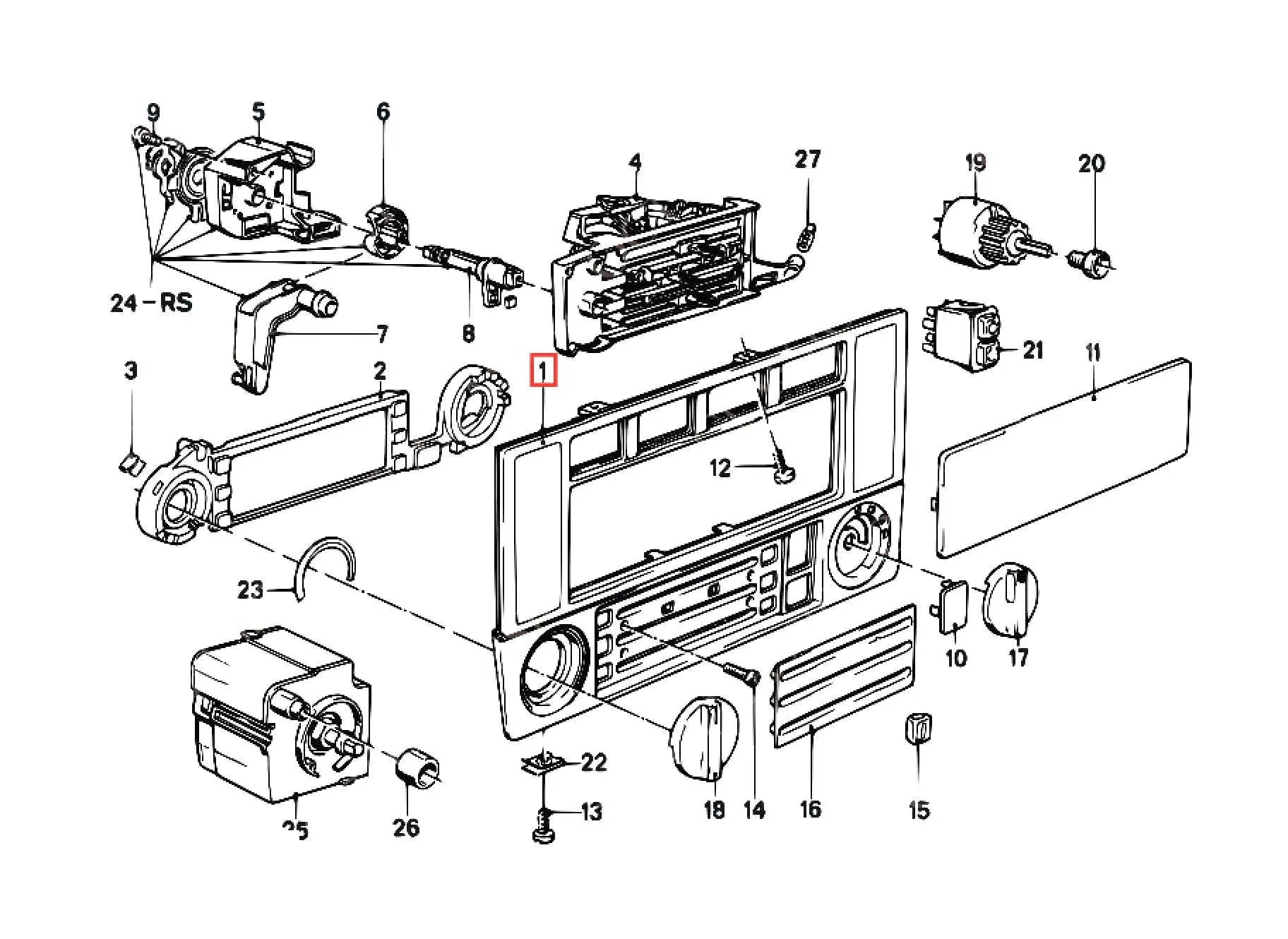 BMW E30 - Façade Commande Climatisation