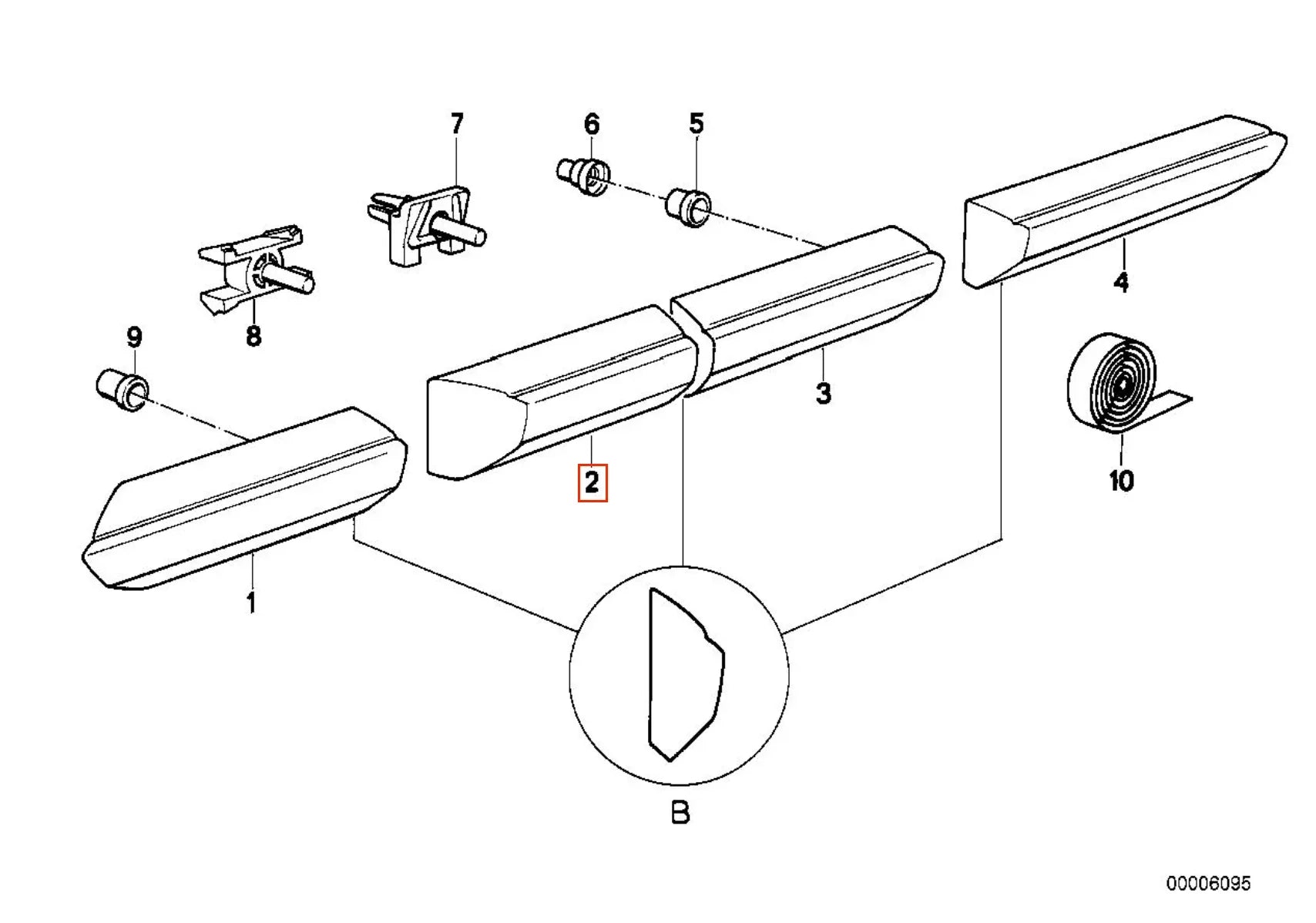 Baguette de Porte Avant Chromée pour BMW E30 Berline (phase 2) - Revvo