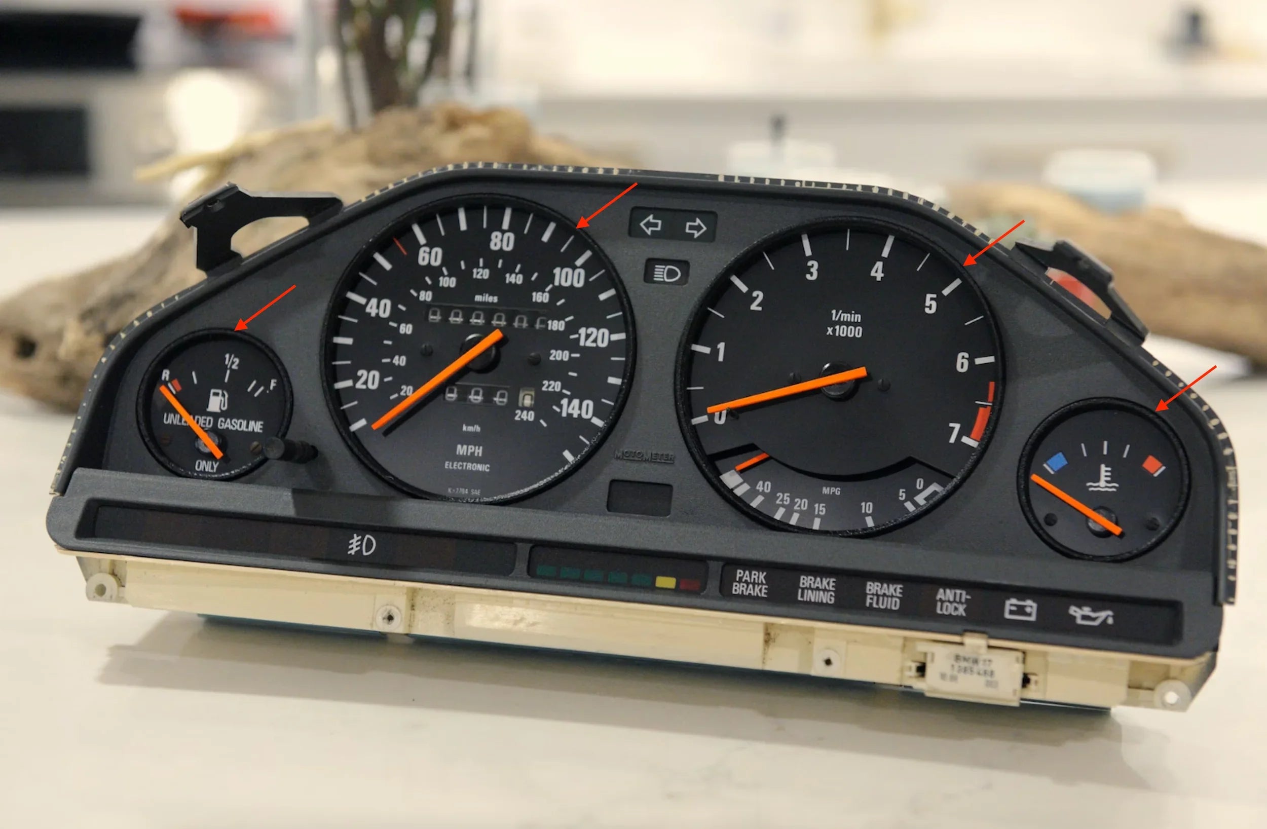 Kit de 4 Anneaux Noirs de Compteur pour BMW E30 - Revvo