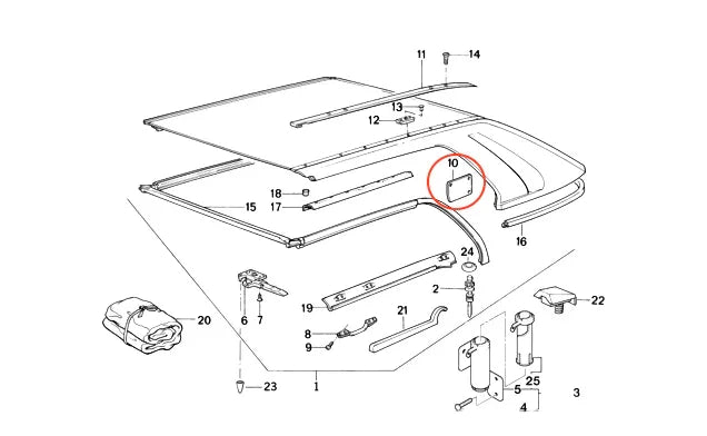 Cache Support de Hardtop pour BMW Série 3 E30 Cabriolet - Revvo