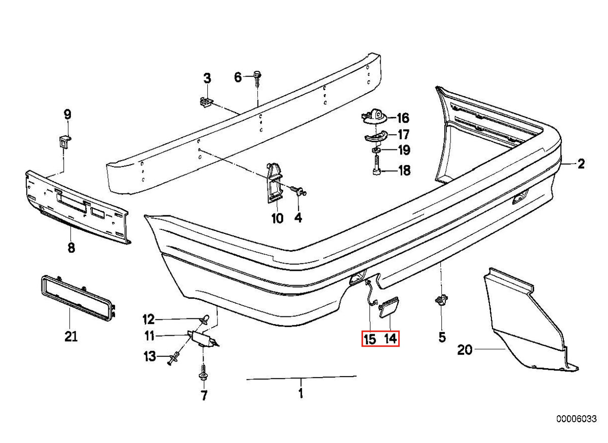 Cache Crochet Remorquage Arrière - BMW E30 M Technic - Revvo