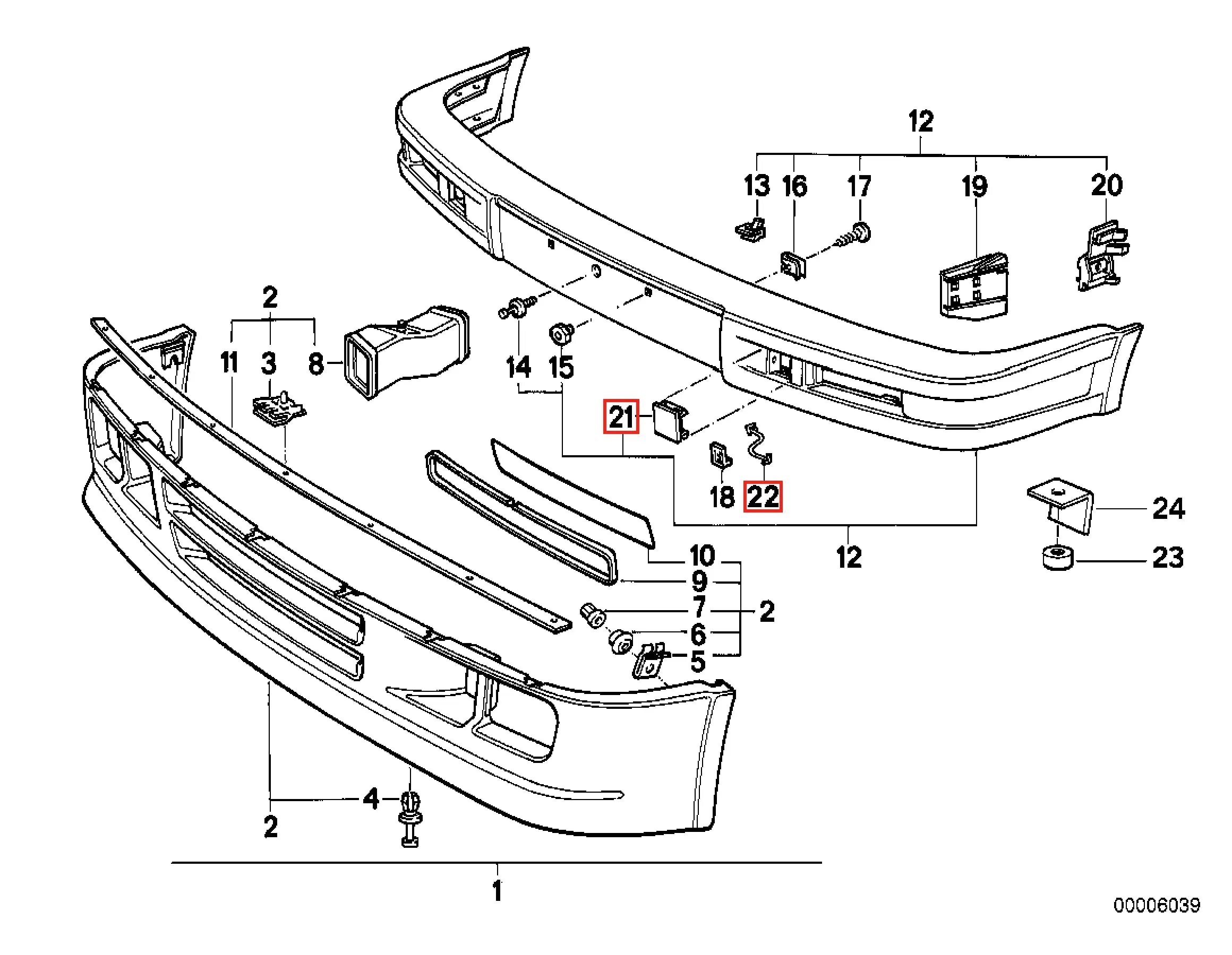 BMW E30 M Technic - Cache Crochet Remorquage Avant