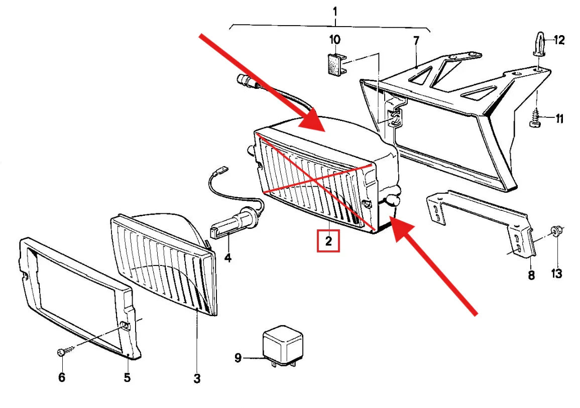Boîtier de Phare Anti-Brouillard Avant pour BMW M3 E30 et M5 E28 - Revvo