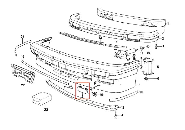 Cache Gauche ou Droit de Pare-Choc Avant pour BMW M3 E30 - Revvo
