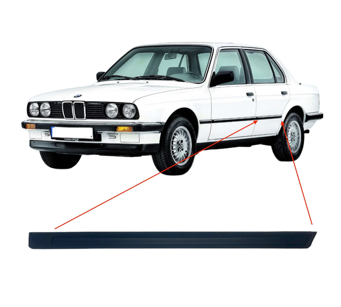 Baguette Noire de Porte Arrière Gauche pour BMW E30 Berline (phase 2)