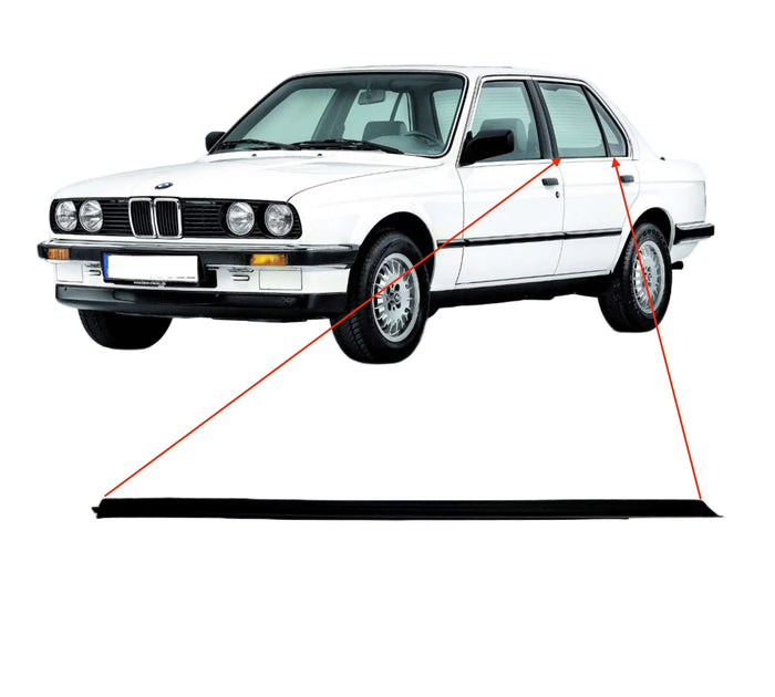 Lèche-Vitre Extérieur de Porte Arrière pour BMW E30 Berline (phase 2)