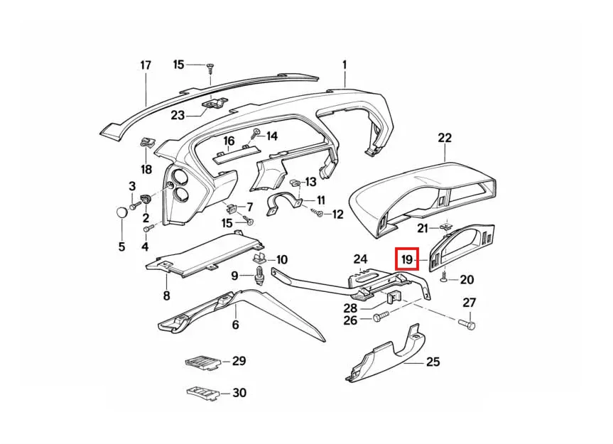 Cadre de Compteur pour BMW Série 8 E31 - Revvo
