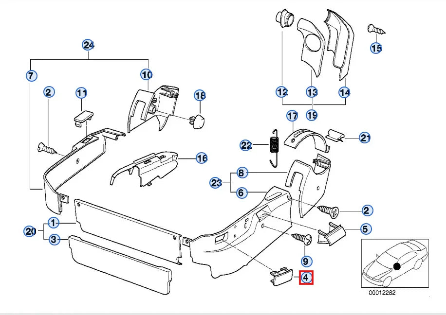 Cache Latéral de Siège Avant pour BMW Série 8 E31 (1989-1999) - Revvo