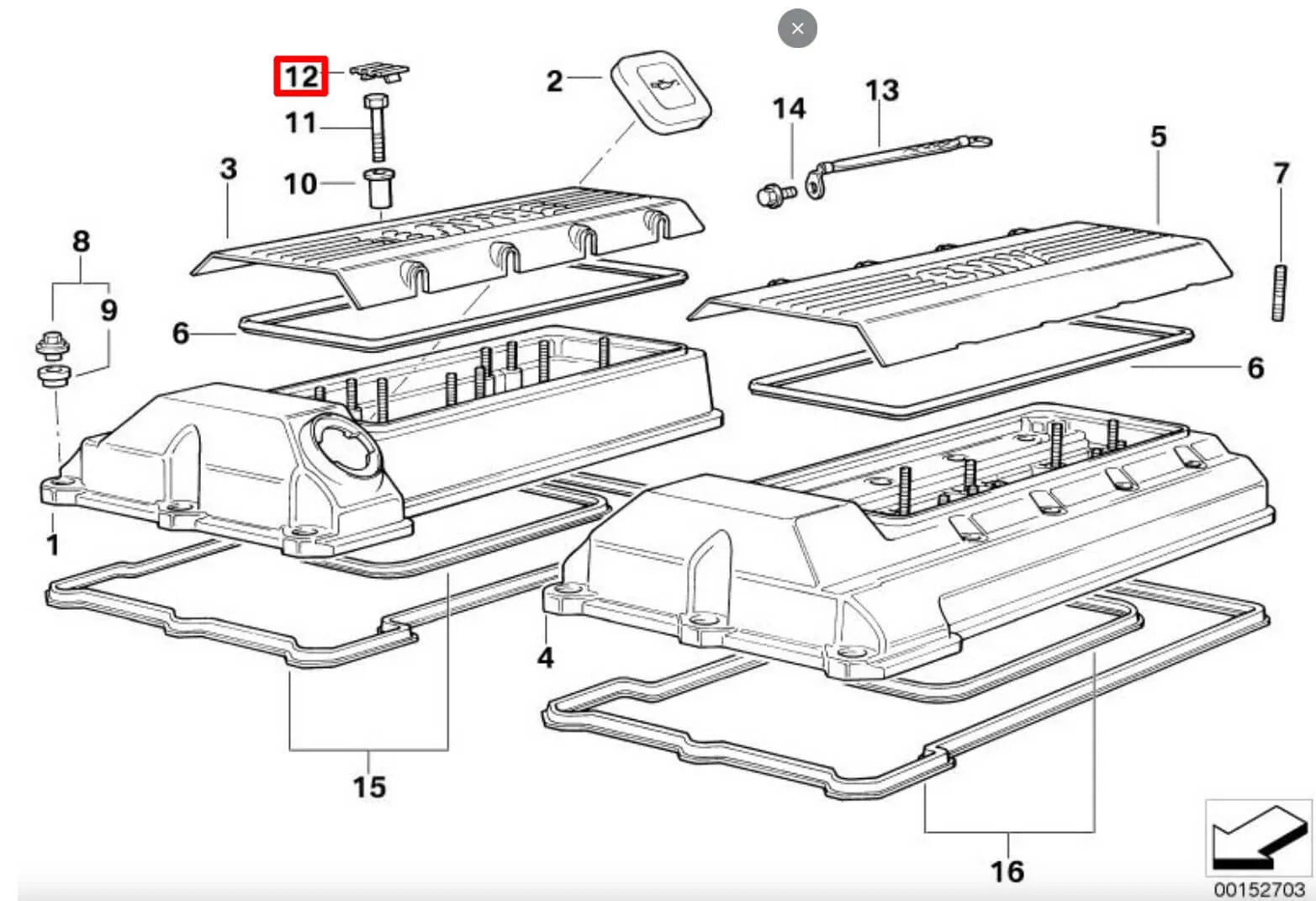 Cache Boulon Couvercle de Culasse pour BMW E31, E32, E34, E38, E39, X5 E53 - Revvo