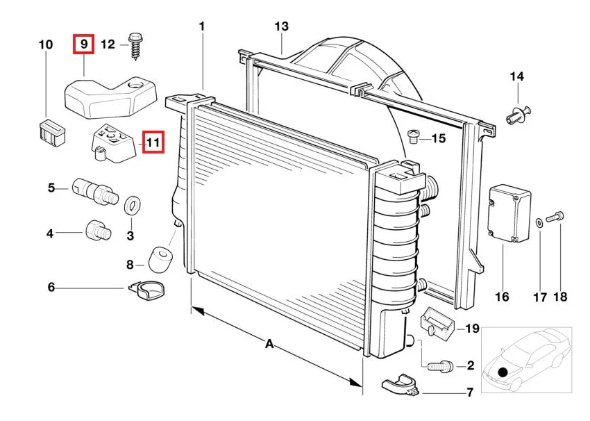 Support de Radiateur pour BMW Série 8 E31 (1989-1999) - Revvo
