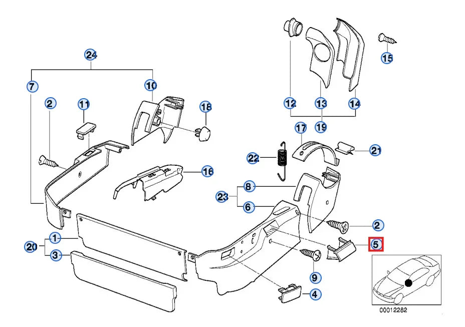 Cache Latéral de Siège Avant pour BMW Série 8 E31 (1989-1999) - Revvo