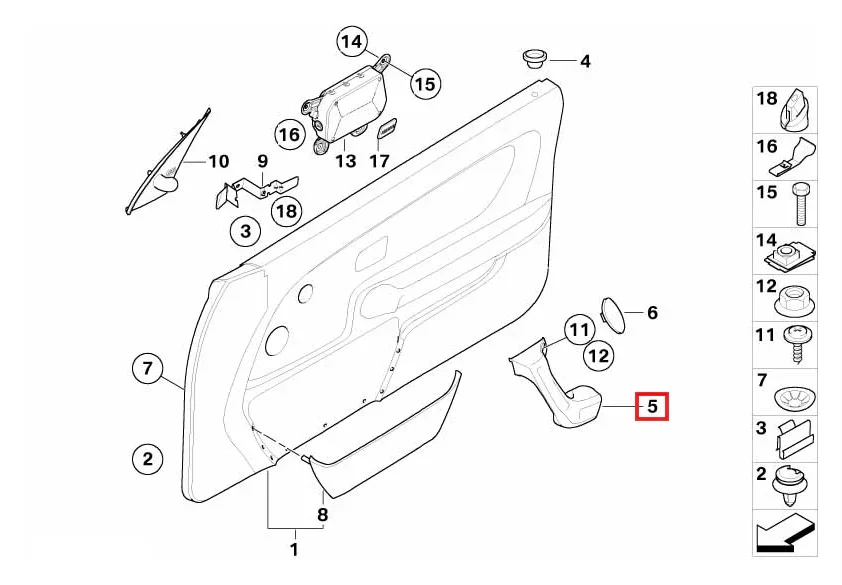 Poignée Porte Intérieure pour BMW E36 Compact - Revvo