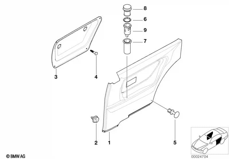 Kit Clips de Panneau Latéral Arrière pour BMW E36 Compact (1994-2000) - Revvo