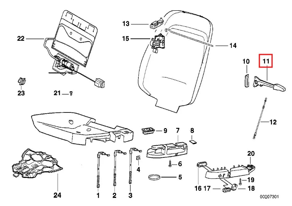 Leviers de Dossier de Siège Avant pour BMW E36 Coupé / Cabriolet (lot de 2) - Revvo