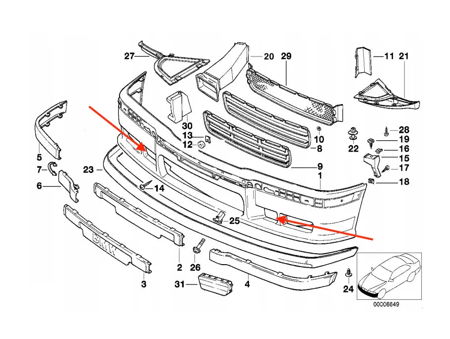 Entrée d’Air de Refroidissement des Freins pour BMW M3 E36 - Revvo