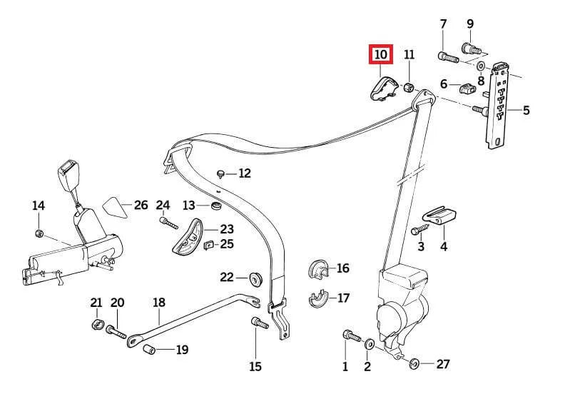 Cache Écrou de Ceinture de Sécurité Avant pour BMW E36 - Revvo