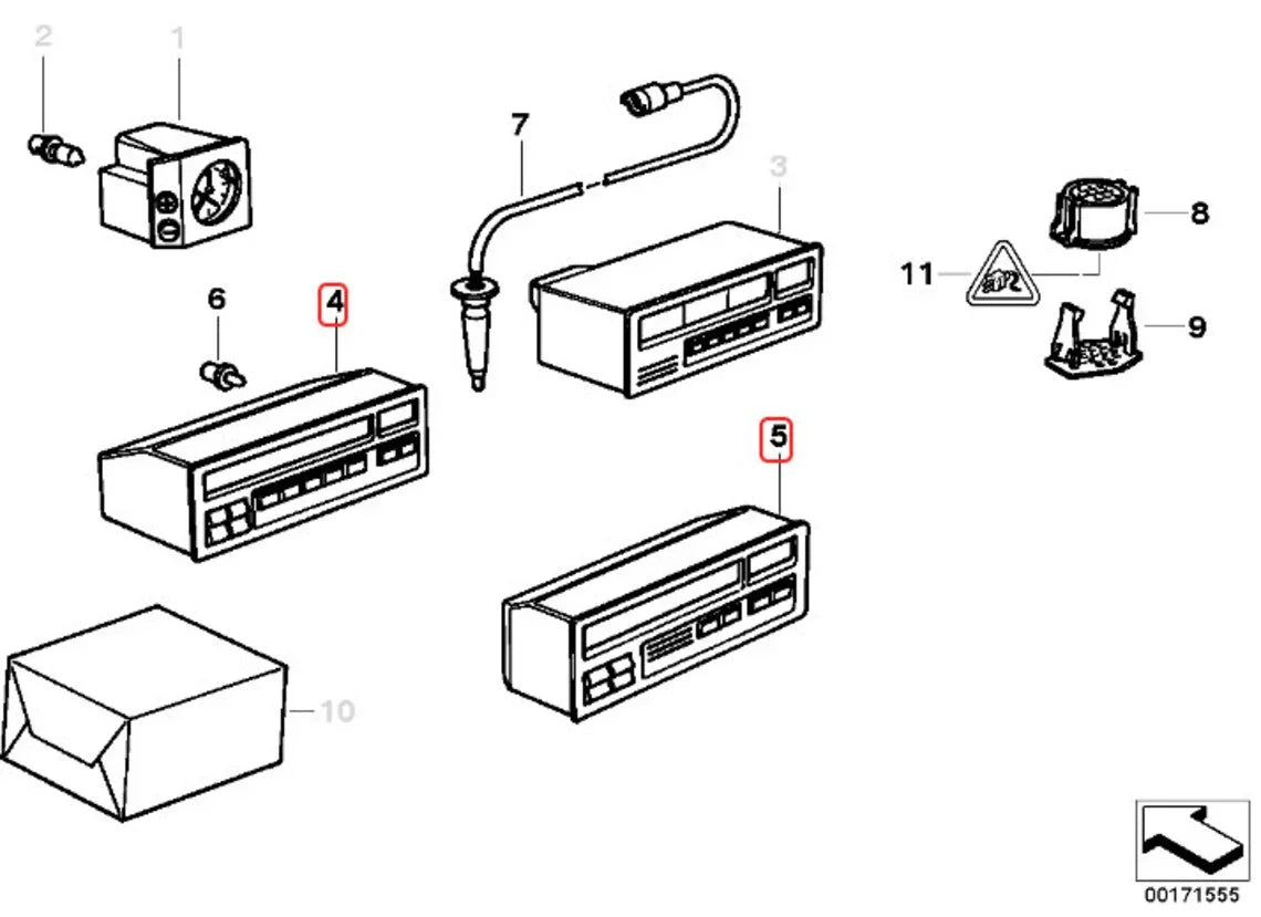 Triple Support Manomètre pour BMW E36 (format autoradio) - Revvo