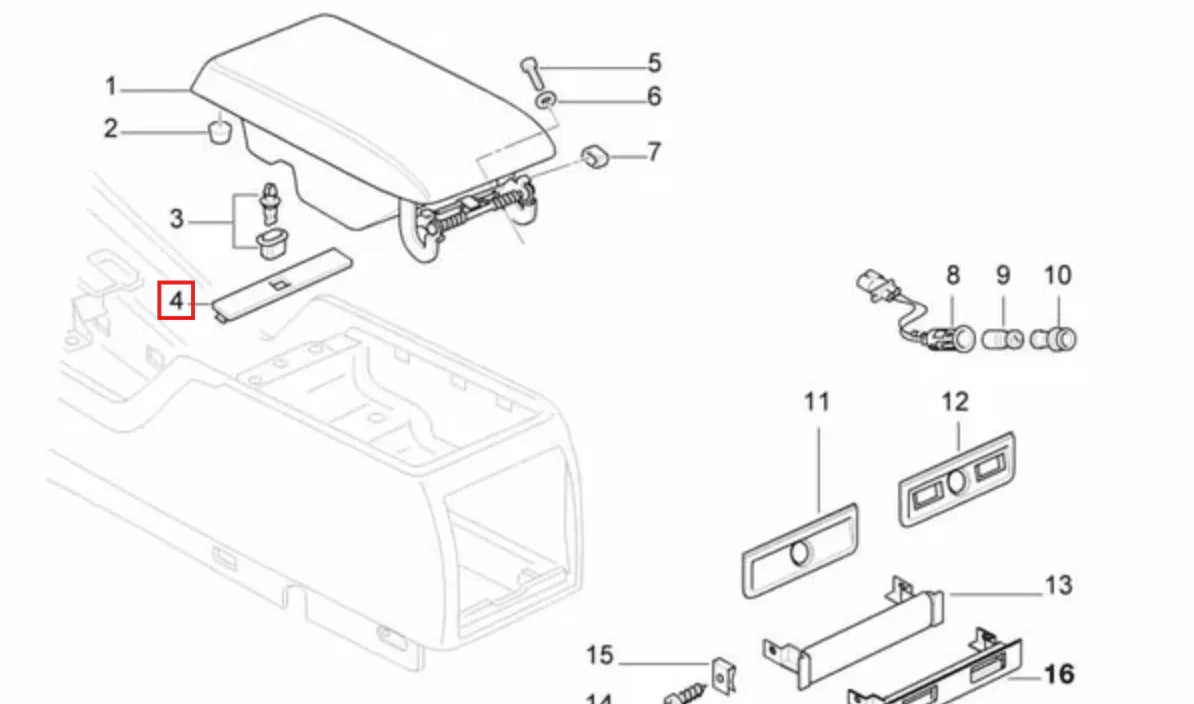 Cache Verrou d'Accoudoir pour BMW Série 7 E38 - Revvo