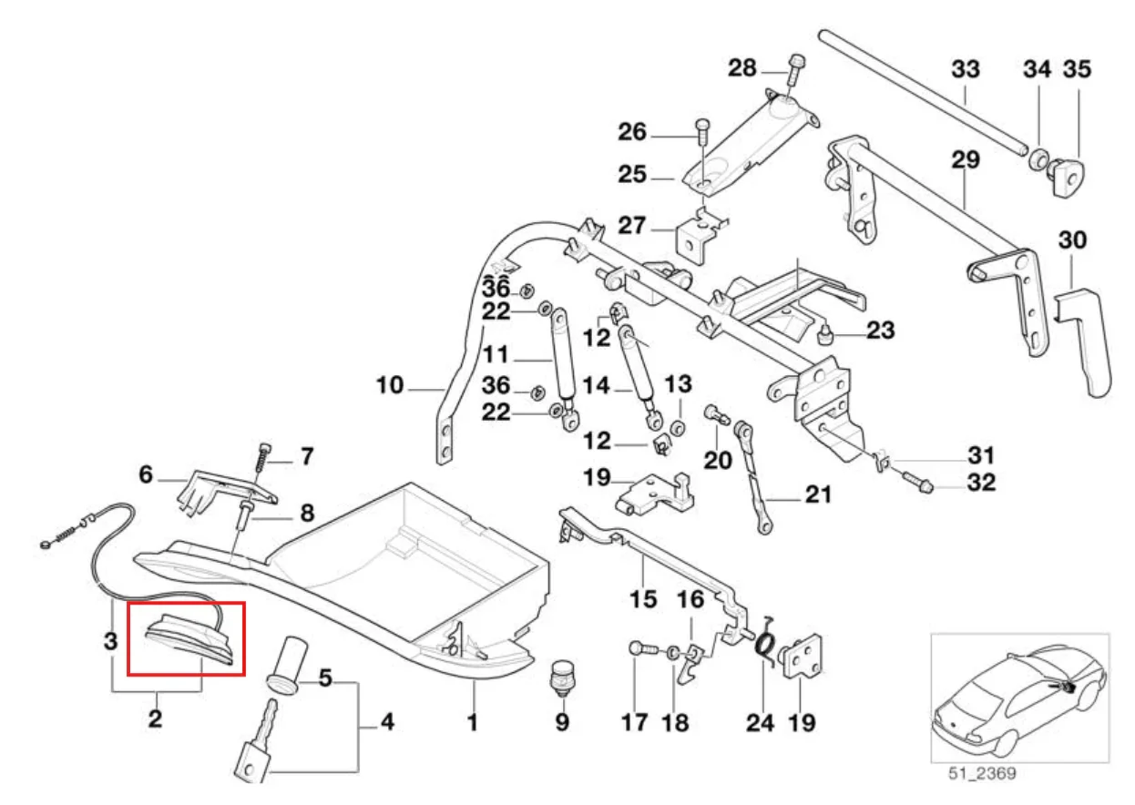 Kit de Réparation de Poignée de Boîte à Gants pour BMW Série 7 E38 - Revvo