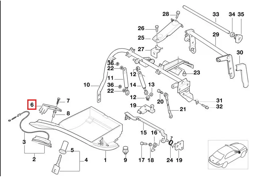 Cache Système de Verrouillage de Boîte à Gants pour BMW Série 7 E38 (1994-2001) - Revvo