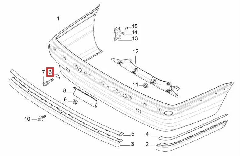 Cache Crochet de Remorquage Arrière pour BMW Série 7 E38 (1994-2001) - Revvo