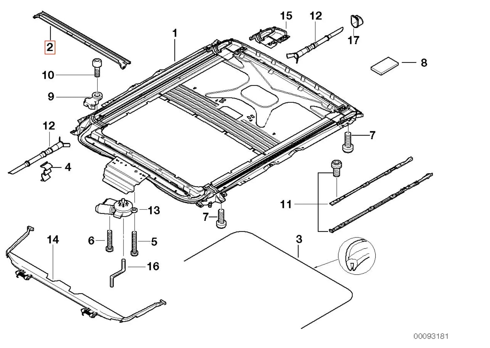 Gouttière de Toit Ouvrant pour BMW Série 5 E39 et X5 E53 - Revvo