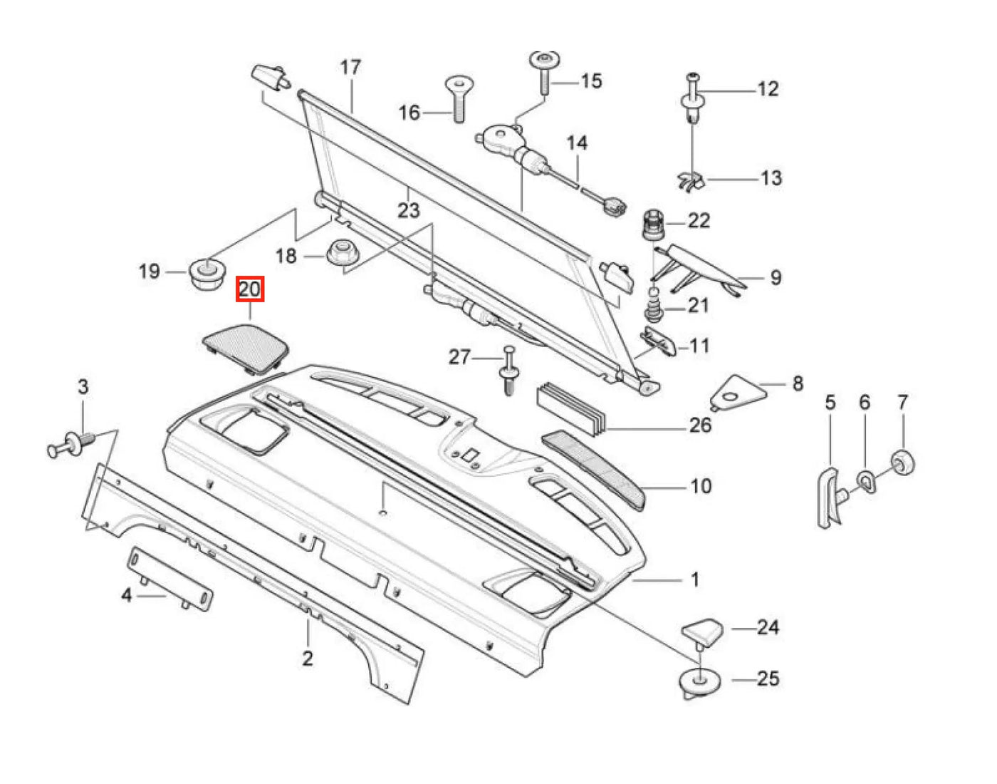 Grille Haut-Parleur Plage Arrière - BMW E39 - Revvo