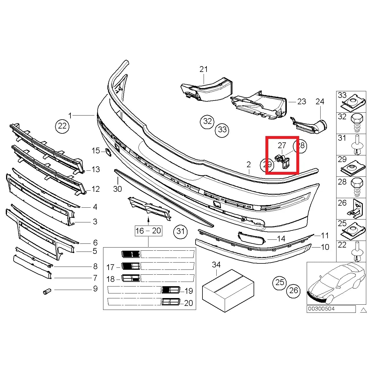 Support Pare-Choc Avant - BMW E39 - Revvo