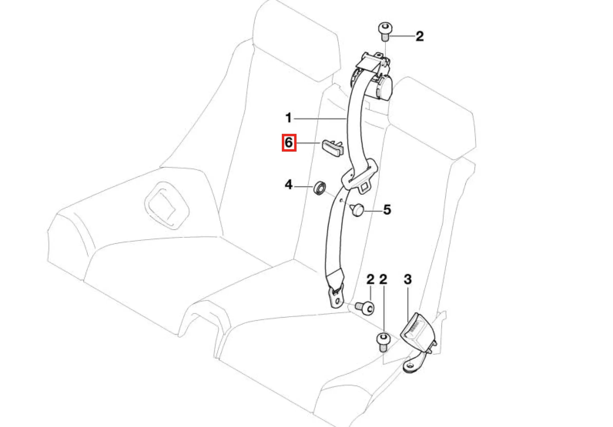 BMW E46 Cabriolet - Guide Ceinture Sécurité Arrière