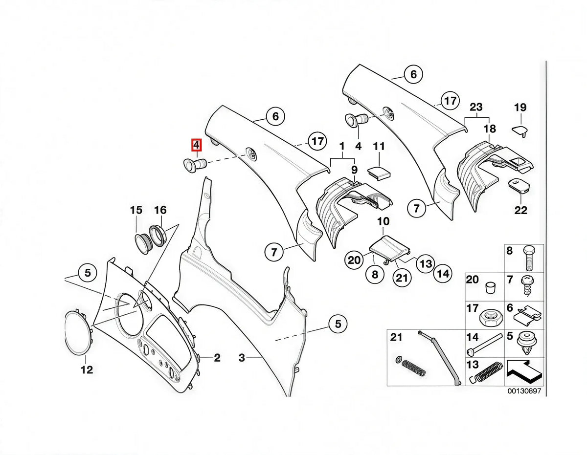 Supports Déflecteur de Vent - BMW E46 Cabriolet - Revvo