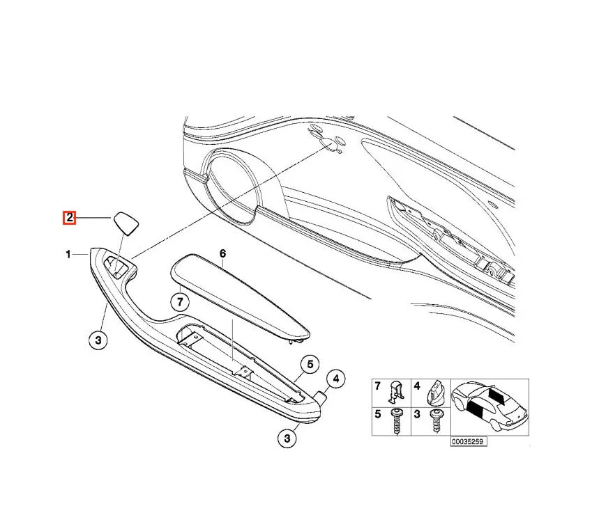 Cache Interrupteur de Rétroviseur pour BMW E46 Coupé / Cabriolet - Revvo