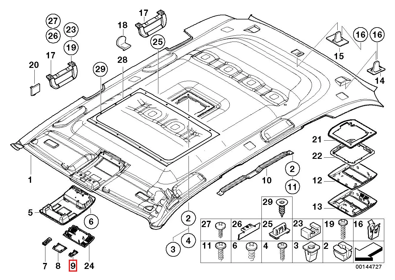 Cache Bouton de Plafonnier pour BMW X5 E53 (1999-2006) - Revvo