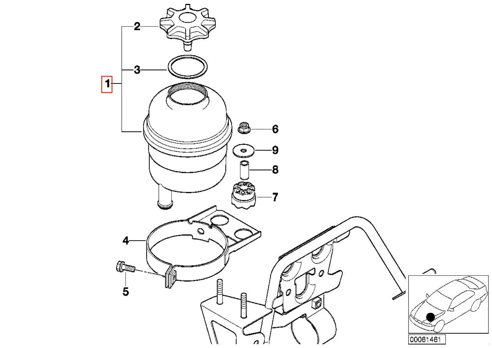 Réservoir de Direction Assistée pour BMW E30, E36, E46, E34, E39, E60, E38, E65, E83, E53... - Revvo