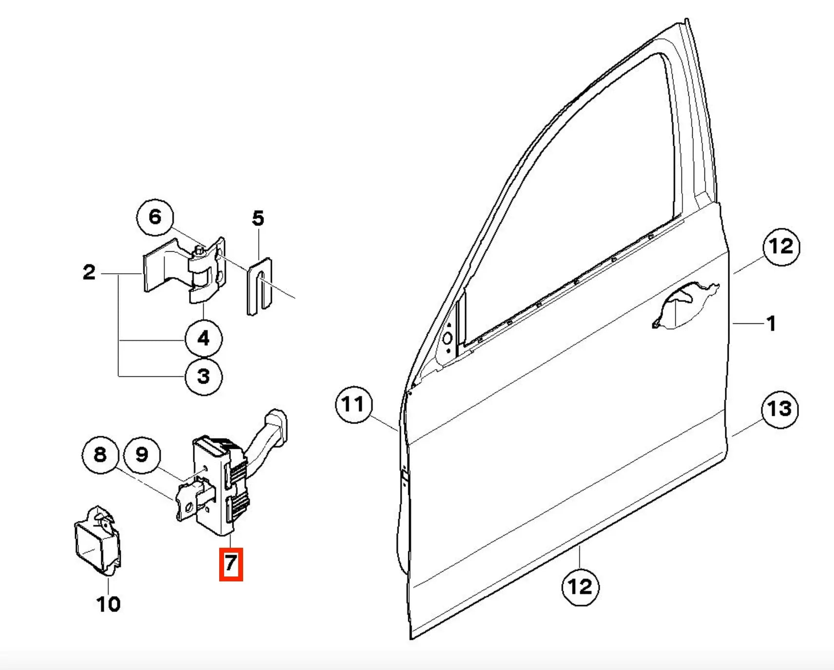 Arrêt / Tirant de Porte Avant pour BMW Série 1 E87 (2003-2011) - Revvo