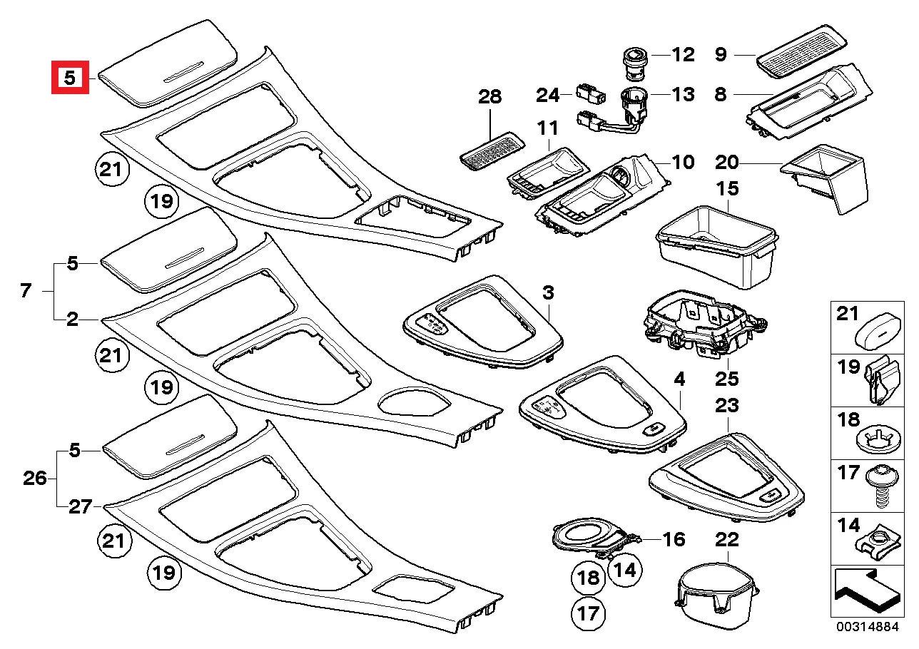 Porte-Gobelet pour Cendrier de BMW E90 E91 E92 E93 (2005-2013) - Revvo