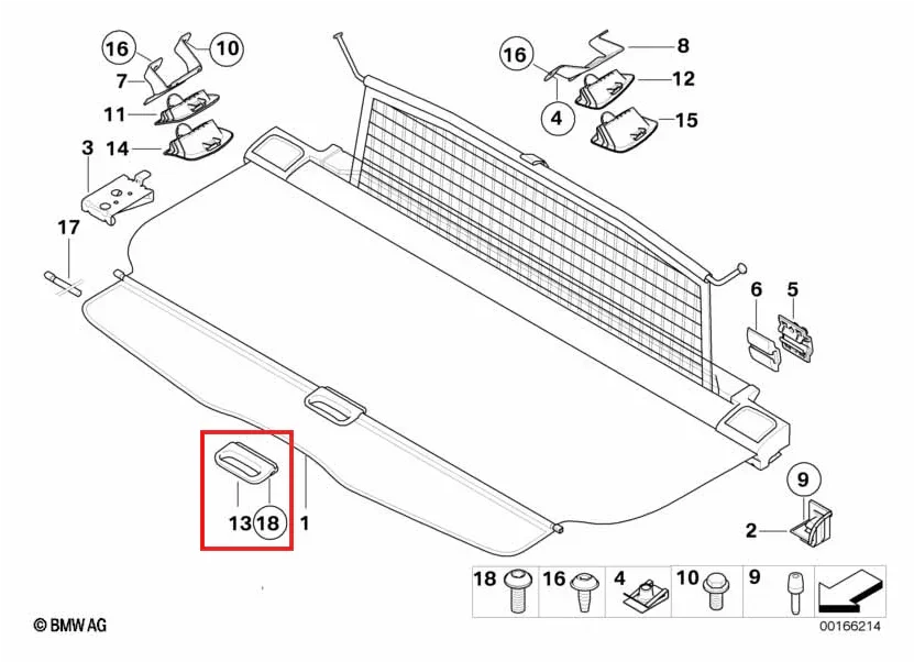 Poignée de Cache-Bagage pour BMW Série 3 Touring E91 (2005-2012) - Revvo