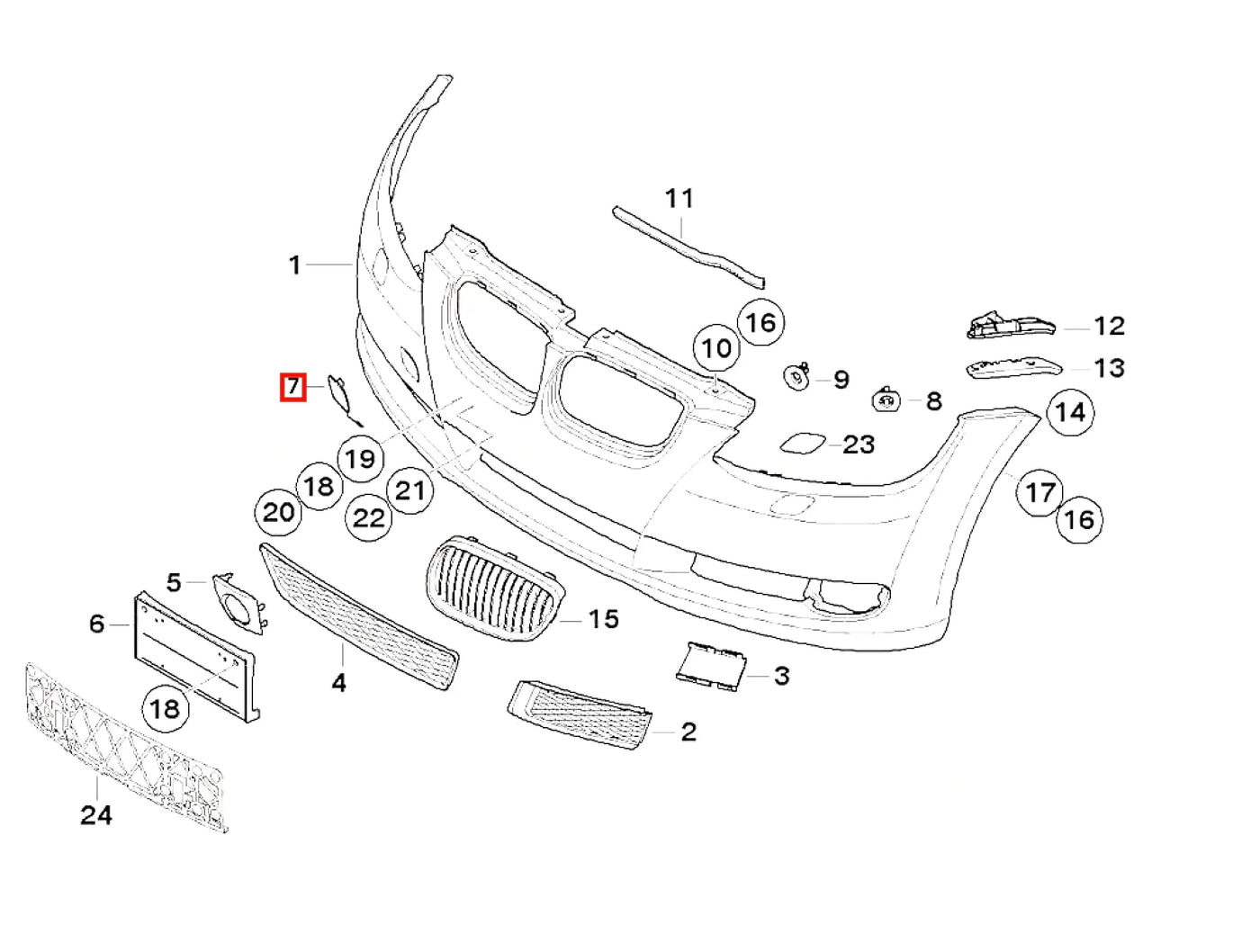 Cache Crochet de Remorquage Avant - BMW Série 3 E92 E93 - Revvo