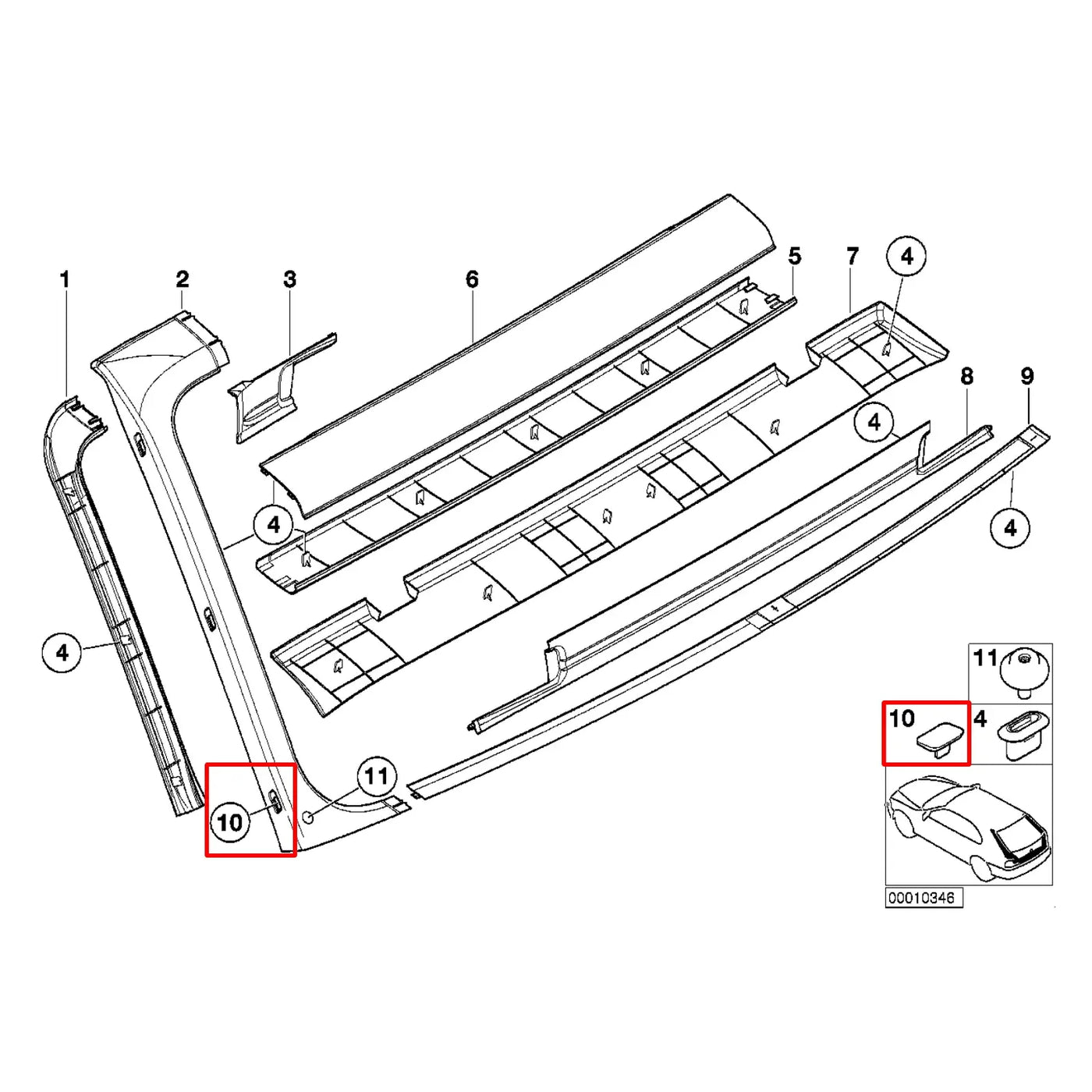 Clips Garniture Hayon - BMW E39 Touring - Revvo