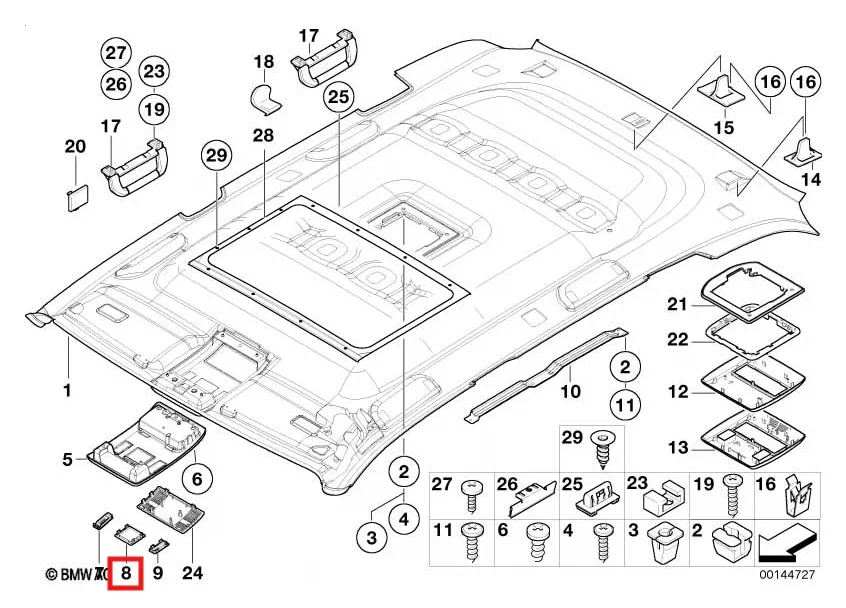 Cache de Plafonnier pour BMW X5 E53 (1999-2006) - Revvo