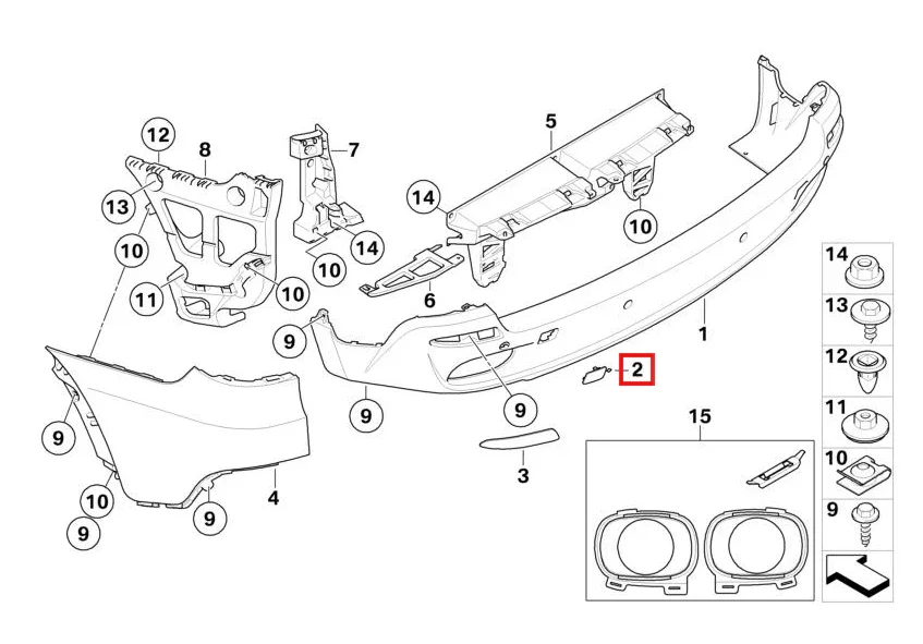 Cache Crochet de Remorquage Arrière Droit pour BMW X5 E70 (2007-2010) - Revvo
