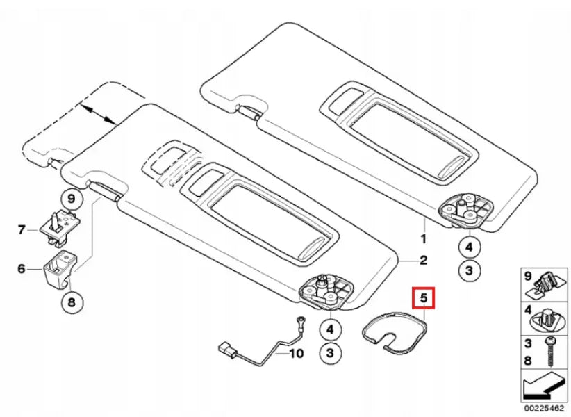 Cache de Support de Pare-Soleil pour BMW X5 E70 (2007-2013) - Revvo