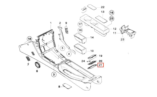 Cadre de Console Centrale Arrière pour BMW Z3 - Revvo