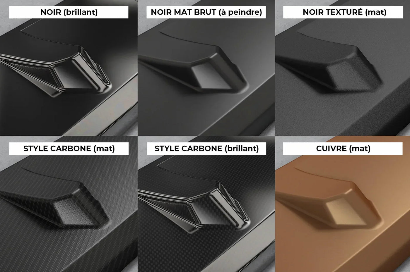 Accessoire tuning - noir brillant, noir mat, carbone, doré