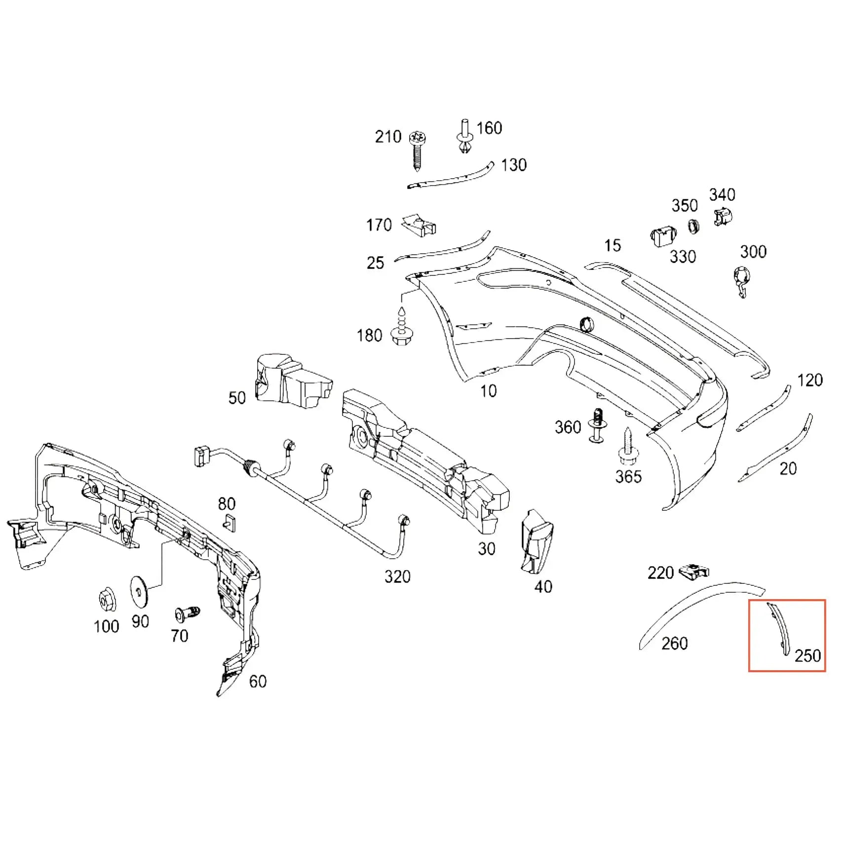 Mercedes SLK AMG - Extension Latérale Pare-Choc Arrière Carbone Véritable