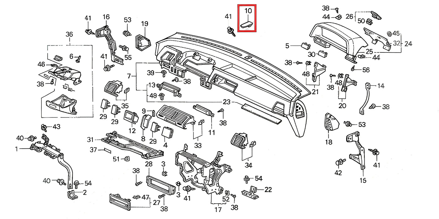 Cache Central Tableau de Bord - Honda Civic 4 - Revvo