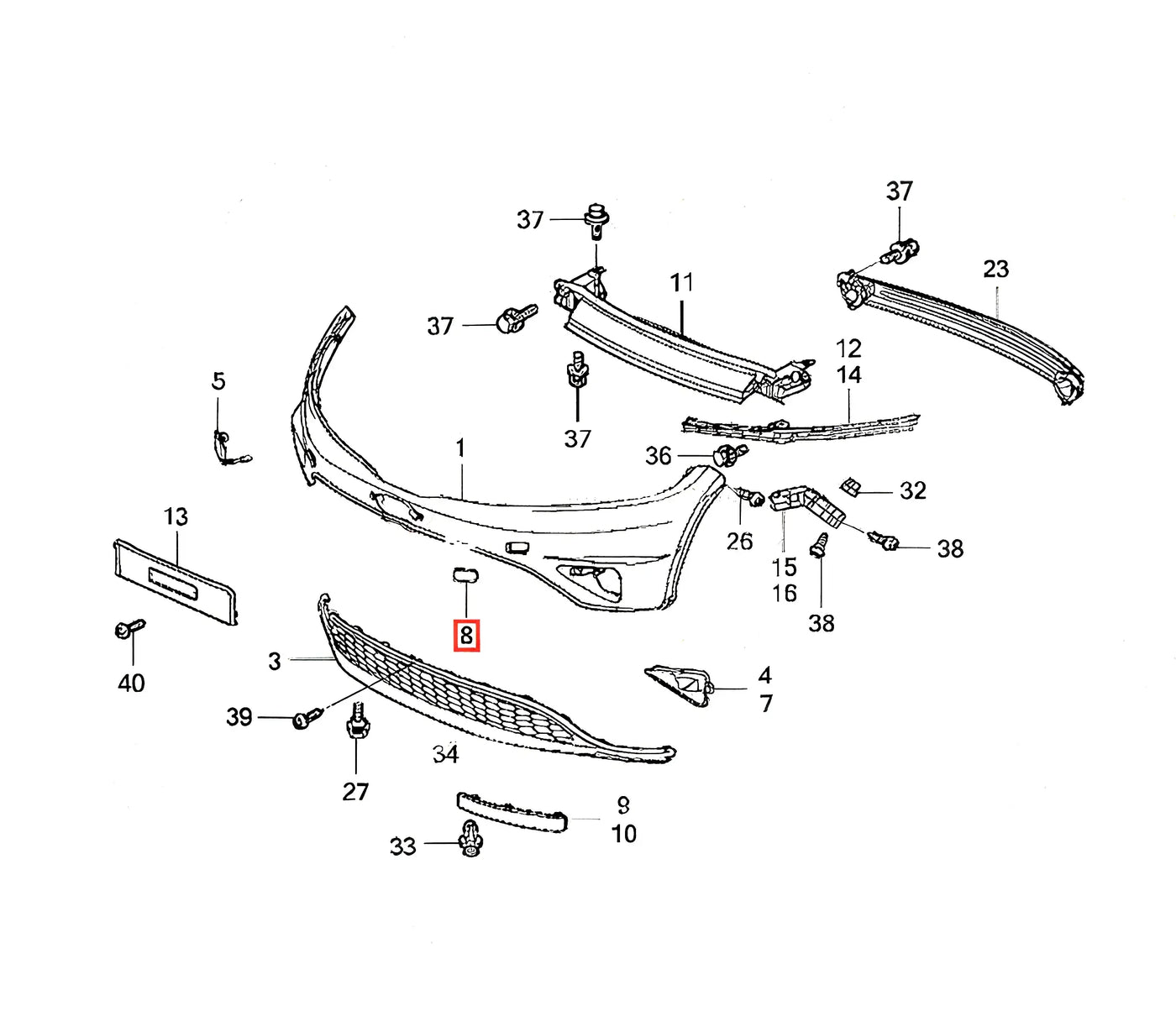 Cache Crochet de Remorquage Avant - Honda Civic 8 - Revvo