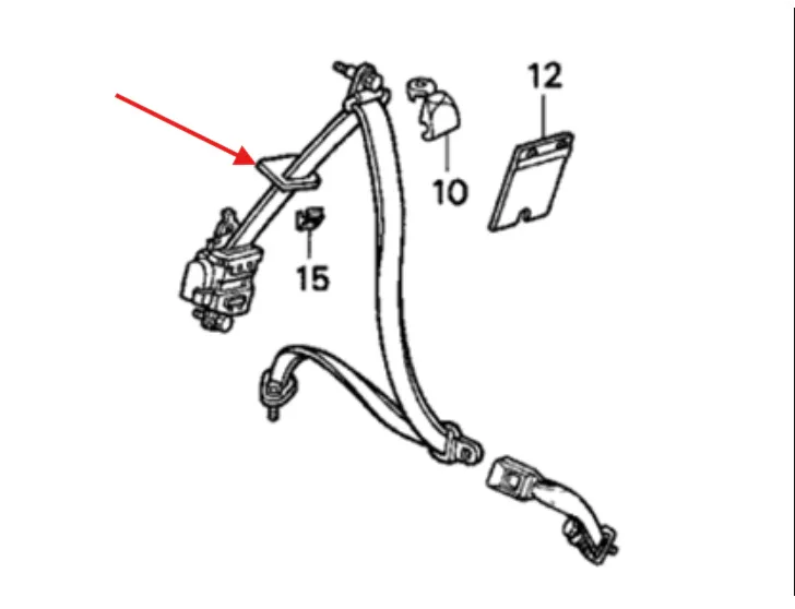 Cache Ceinture de Sécurité Arrière pour Honda Civic 5 (1991-1995)