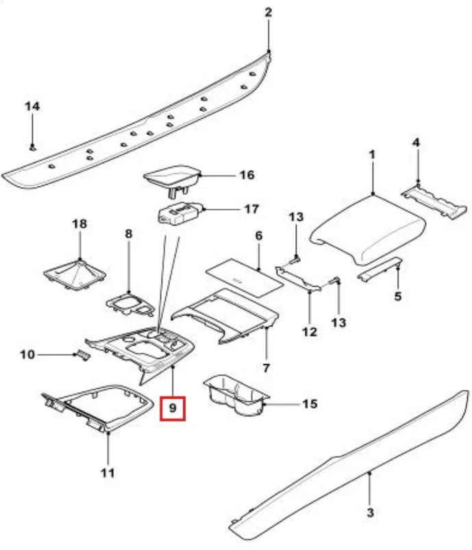 Garniture de Sélecteur Automatique pour Jaguar Type F (2013-2020) - Revvo
