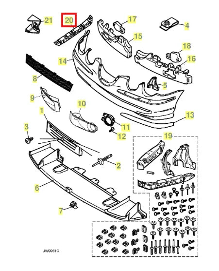 Support Pare-Chocs Avant pour Jaguar Type S - Revvo