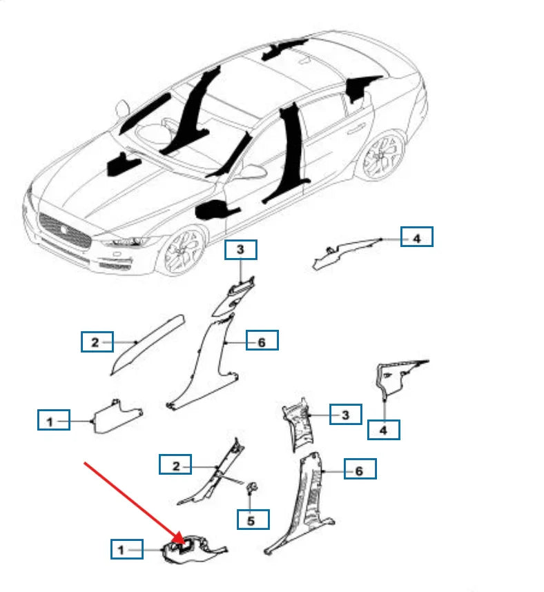 Cache Montant de Pare-Brise pour Jaguar XE (2019-2024) - Revvo